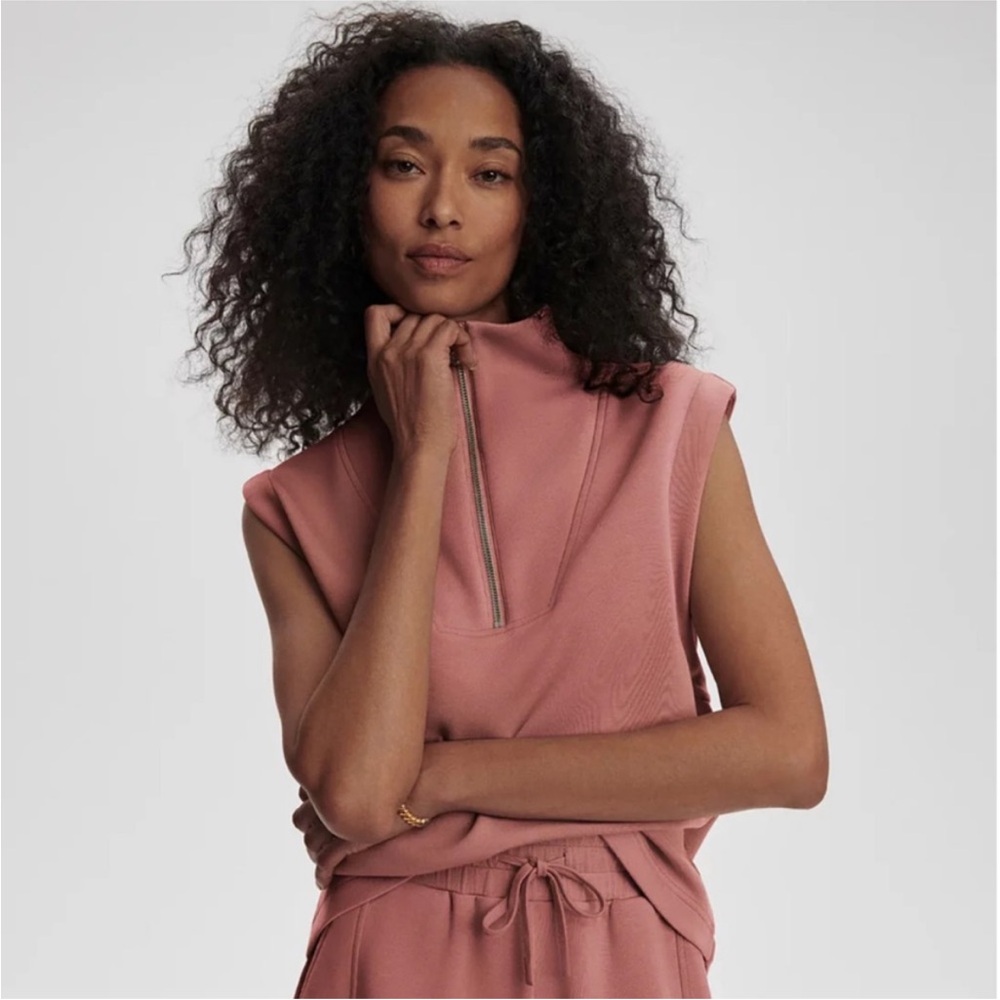 NWT Varley Magnolia 2.0 1/2 Zip Tank in Canyon Rose - Picture 2 of 8